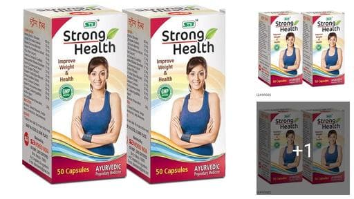 SB- STRONG HEALTH CAPSULE 50 Tablet Each Pack of 2 Total 100 Capsule Improve Weight & Health AYURVEDIC PROPRIETARY MEDICINE Certified BY GMP