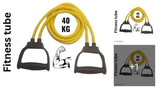 Dragonfly Store Natural Rubber Extreme Double Toning Resistance Tube Heavy Quality Exercise Band For Stretching, Full Body Workout, Home Gym And Toning For Men And Women - Random Color