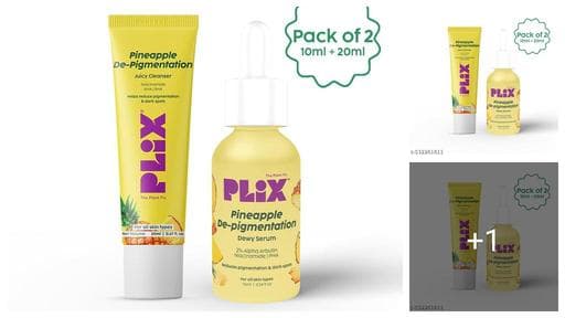 PLIX - THE PLANT FIX 5% Pineapple Face Wash/Cleanser And Serum Mini Combo for Pigmentation & Dark Spots, Dullness, Reveal l Brighter, Even Toned Complexion l All Skin Types