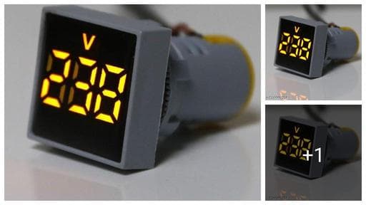 1 Pcs 22mm Square Voltmeter AC 60-500V Volt Meter Panel LED Digital Voltage Indicator Light