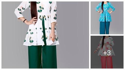 Botanical Printed Clothing Set for Womens and girls || Womens and Girls Top and Palazzo set || Top and Palazzo Georgette Floral Printed Set For Women