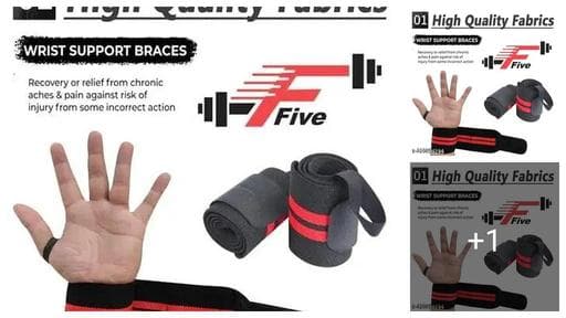 Pair of 1 Weightlifting Wristband Training Hand Bands Sport Hand Wrist Wrap Wrist Support Fitness Band - PACK OF 1