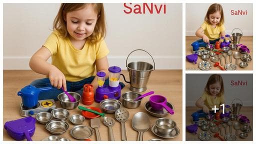 Sanvi Handicrafts presents 30 PSc Miniature Steel Kitchen Toy Set bhatukali for baby girls and baby boys (Kids Toys)