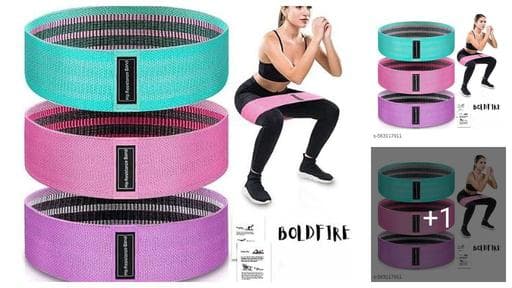 BOLDFIRE Fabric Resistance Bands Set of 3 for Women's Workouts | Booty Bands for Gym or Home Exercise | Glutes and Legs Strength Training