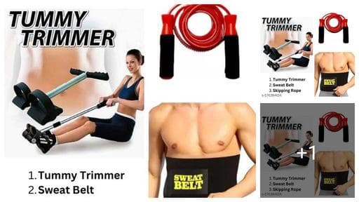 Tummy Trimmer Single Spring, For Gym and sweat belt with skping R0PE pack 3