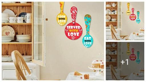 Kitchen Wall Hanging Decoration Items For Home - Handcrafted Wooden Hang For Kitchen Multicolor Spoons Wall Decor Items For Kitchen | Quotes Wall Hanger Wooden Wall Hanging Décor Gifting Items | Mdf D