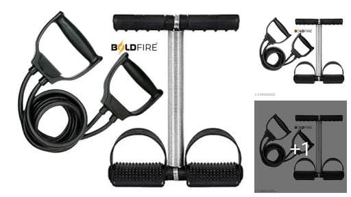 BOLDFIRE Tummy Trimmer & Resistance Tube Combo for Full Body Workout – Home Gym Fitness Kit for Men & Women