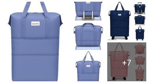 Duffel Trolley Bags for Travel,Luggage Bags for Travel,Rolling Duffle Bag with Wheels,Travel Bags for Luggage Trolley,Expandable Foldable Duffle Bag