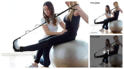 FITLOGN World Fitness & Flexibility Training with Yoga Strap - Hamstring & Ankle Stretcher(Black)