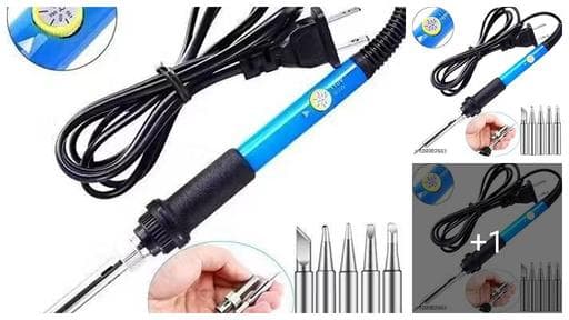 60watt Soldering Iron with 5 Bits Adjustable Temperature Soldering Machine, Soldering Irons, Solder Machine, Soldering Gun, Solder Iron, Soldering Iron 60 Watt Soldering Tool for Professional Repair a