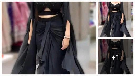 Midnight Luxe Draped Dhoti-Choli Ensemble With Lace Dupatta | Enthic Lifestyle Look For Festive Soirees & Stylish Celebrations
