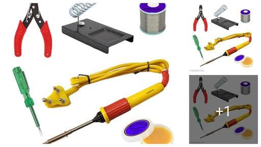 ALDECO ( 6in1 kit) Reliable 25w Soldering Iron Kit with Soldering Wire, Flux, Tester, Stand and Wire Cutter for Laptop & Gadget Servicing (solder machine, solder iron, solding iron, soldering machine