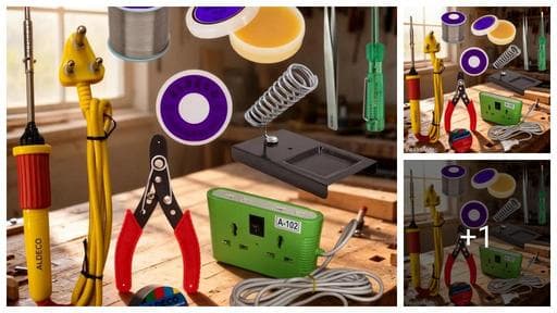 Aldeco 25 watt Soldering machine KIT with Soldering wire, Wire cutter, Tester, Flux, Multi sockets Extension Board and more tools (soldering kit, soldering gun, soldering machine, soldering iron mach