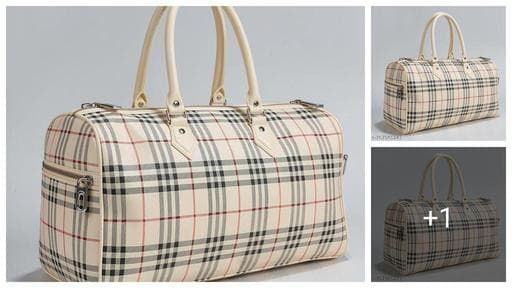 Classic Check Weekender Duffel Bag (42 x 20 x 30 cm) | Carry-On for 1-2 Day Trip, Train/Flight/Travel & Gym/Classic Duffel | Cabin-Friendly 25 L Travel, Gym & Sports Bag for All