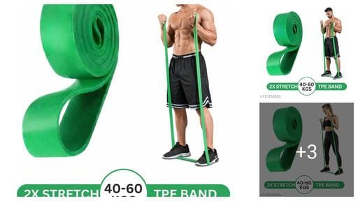 TPE Heavy Duty Exercise Band for Pull Up Training, Home Gym Workout & Stretching