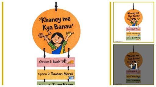 Funny Kitchen Wall Hanging Hindi Quote, Wooden Wall Décor, Quirky Desi Kitchen & Dining Room Decoration, Home Decor Gift for Indian <warning name='Holme's'>Homes</warning>