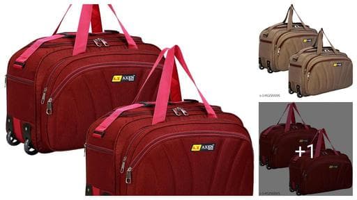 Combo Unisex Travel Duffel Bag with Two Wheels Capacity 60Ltr pack of 2