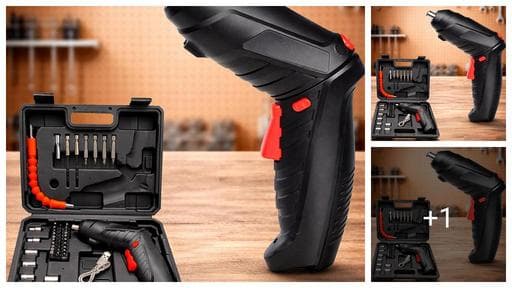 47 in 1 Rechargeable Screwdriver Set Cordless Screwdriver with LED Work Light, Screw Bits Set & Adjustable Rechargeable Screwdriver S