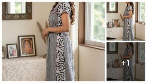 WOMAN COTTON PRINTED NIGHTY DRESS