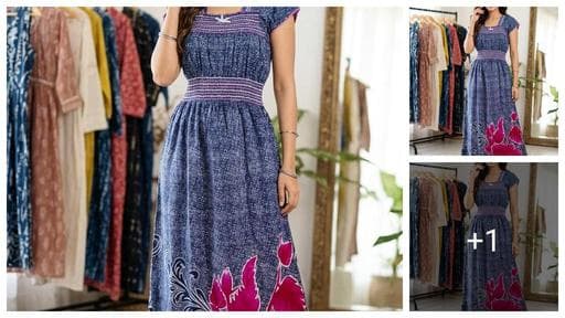 Woman cotton printed nighty dress