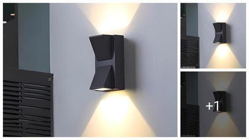 LIGHTING K-Type Outdoor LED Wall Light IP65 Waterproof Post Light Outdoor Lamp (Black)