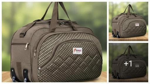 FLYPACK Medium Lightweight Durable Duffel Overnight Travel Bags S-trolly Duffel bag Small Travel Bag (Brown))