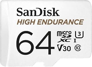 SanDisk 64GB High Endurance Video MicroSDXC Card with Adapter for Dash Cam and Home Monitoring Surveillance Systems - C10, U3, V30, 4K UHD, Micro SD Card - SDSQQNR-064G-GN6IA