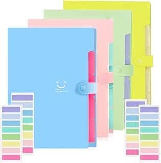 Corslet File Folders for Documents A4 Letter Size, Pack of 4 Certificate File Organiser Document Organizer Bag Expanding File Folder Portable File Organizer for School Office Supplies Document Folder