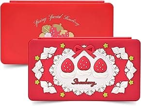 GeekShare Switch Game Card Case,Portable Game Organizer,Magnetic Switch Game Holder Cartridge Case with 24 Game Card Slots and 24 TF Card Slots - Strawberries with Cream