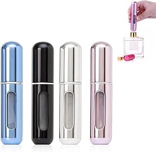 GLUN® Pack of 4 Empty Refillable Travel Bottles Multicolour Chrome Finished